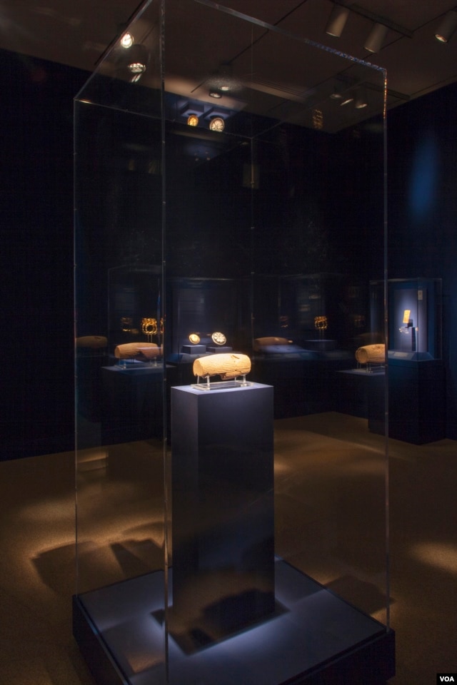 The Cyrus cylinder on display at the Smithsonian's Freer and Sackler Galleries in Washington, DC. ©The Trustees of the British Museum