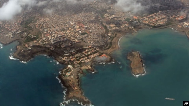 Vista aérea da Cidade da Praia