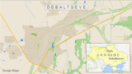 Bản đồ thị trấn Debaltseve, miền đông Ukraine.