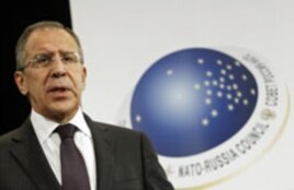 Russia's Foreign Minister Sergei Lavrov holds a news conference after a NATO-Russia foreign ministers meeting at the Alliance headquarters in Brussels, December 8, 2011.