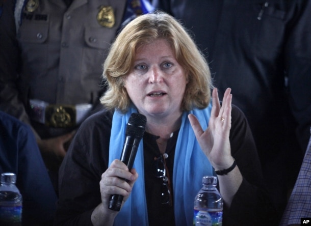 FILE - Anne Richard, assistant secretary of state for population, refugees and migration, says the resettlement mechanism was set up "to help cover the cost of screening refugees, and the transportation to get the refugees to these new resettlement countries."