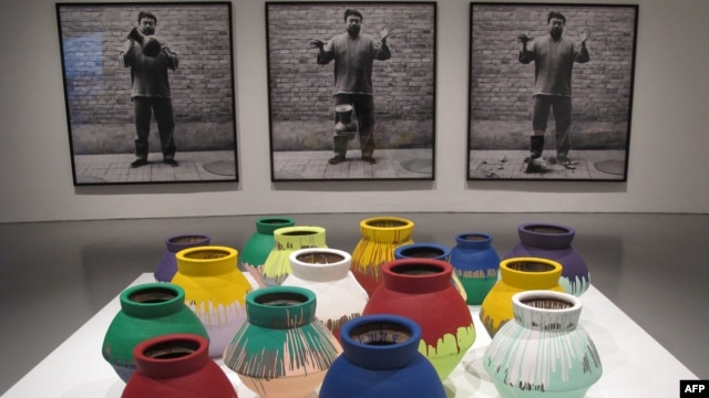 Works by Chinese artist Ai Weiwei are displayed October 2, 2012 at the Hirshhorn Museum in Washington, DC.