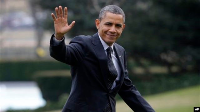 Presiden AS Barack Obama setelah menghadiri Konferensi Isu Demokratis Dewan Perwakilan Rakyat (7/2). (Foto: AP)