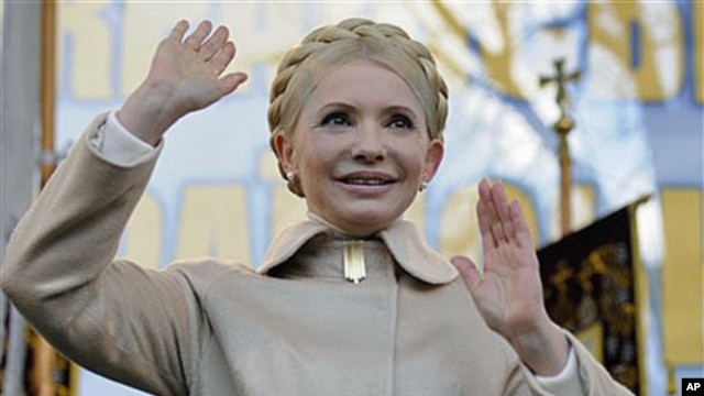 Former Ukranian Prime Minister and opposition leader Yulia Tymoshenko attends a rally in Kiev, Ukraine, January 22, 2011
