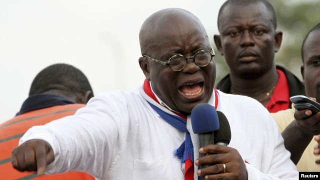 Ghana opposition leader Nana Akufo-Addo speaks during meeting in Accra to contest presidential election results on December 11, 2012.
