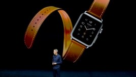 Jeff Williams, senior vice president of Operations, discusses the Apple Watch at the Apple event at the Bill Graham Civic Auditorium in San Francisco, California.