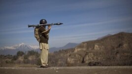 A Pakistani soldier holds a rocket launcher while securing a road in Khar, the main town in Bajaur Agency, Pakistan. (File Photo)