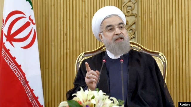 Tổng thống Iran Hassan Rouhani phát biểu ở Tehran sau khi trở về từ Liên Hiệp Quốc, ngày 29/9/2015.