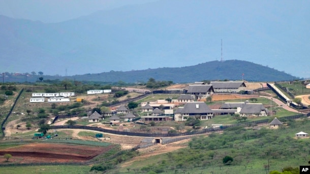 FILE - A Sept. 28, 2012, photo shows the private homestead of South African President Jacob Zuma in Nkandla, in the northern KwaZulu Natal province South Africa.