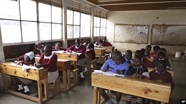 Pupils at the Toi Primary School in Nairobi, Kenya, sit in a classroom and study, September 6, 2011.