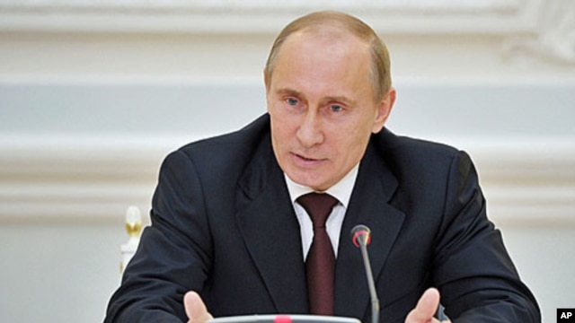 Russian Prime Minister Vladimir Putin during a meeting with the main Kremlin party United Russia in Moscow, April 24, 2012.