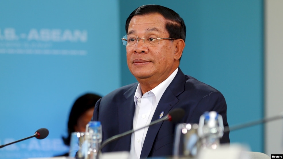 FILE - Cambodia's Hun Sen, pictured at an ASEAN summit in California in February 2016, says he makes just $13,800 a year as prime minister and head of the Cambodian People's Party.