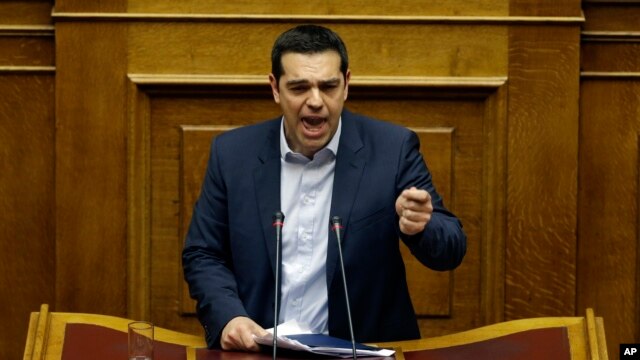 Thủ tướng Hy Lạp Alexis Tsipras đọc diễn văn trước quốc hội, 8/2/15