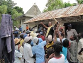 Free tool distribution near Petit-Goâve, Haiti.