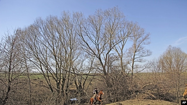American cowboys ride in a ranch in southern Russia