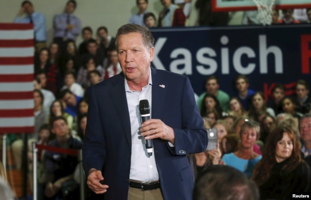 Republican U.S. presidential candidate John Kasich addresses an audience at a campaign stop in Grosse Pointe Woods, Mich., March 7, 2016.