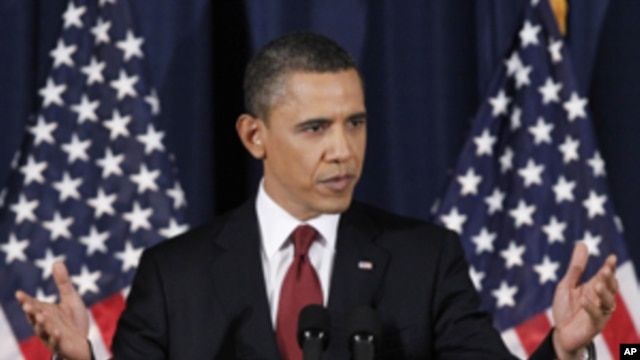 President Barack Obama delivers his address on Libya at the National Defense University in Washington, March 28, 2011