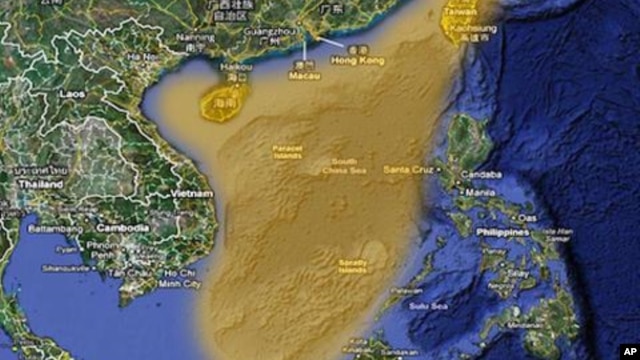 China claims the highlighted portion of the South China Sea. Many other governments also claim all or part of the South China Sea.