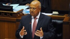 South African Finance Minister Pravin Gordhan delivers his 2013 budget speech at Parliament in Cape Town, Feb. 27, 2013.