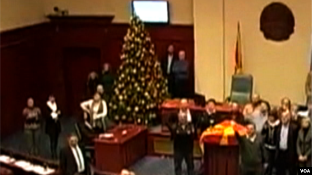 Violence in Macedonian Parlament