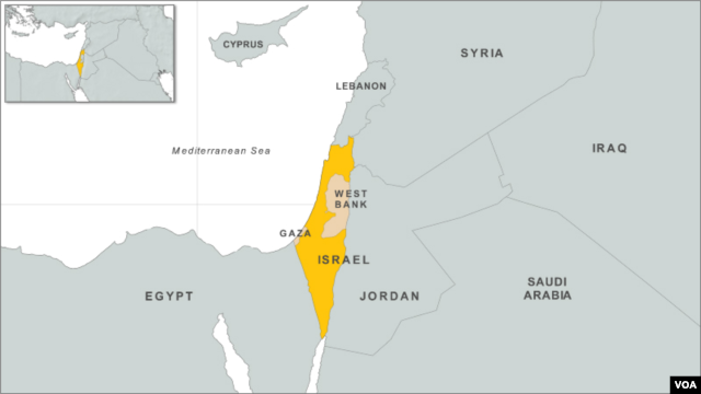 Israel, Gaza, West Bank map