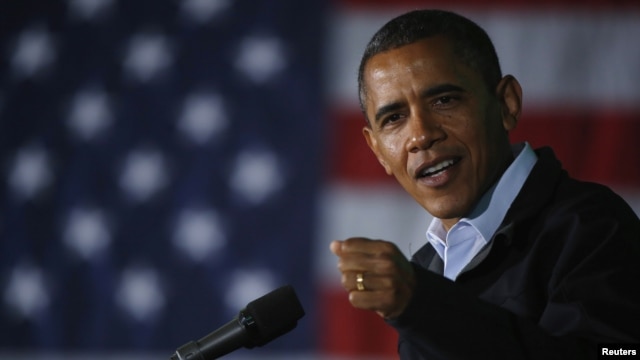 U.S. President Barack Obama speaks during a campaign rally in Hilliard, Ohio, November 2, 2012.    