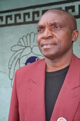 Wemba Katina, parliamentary candidate and regional head of Union for Democratic and Social Progress [UDPS], the party of Etienne Tshisekedi, shares his thoughts, in Goma, DRC, December 6, 2011.