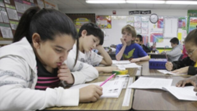 Third-grade students at Hanby Elementary School in Mesquite, Texas. The state of Texas has not adopted the common core standards.