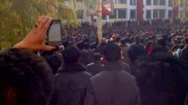 Tibetans protest in the Rongwo Township in Rebkhong County in western China's Qinghai province, November 9, 2012.