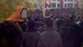 Tibetans protest in the Rongwo Township in Rebkhong County in western China's Qinghai province, November 9, 2012.
