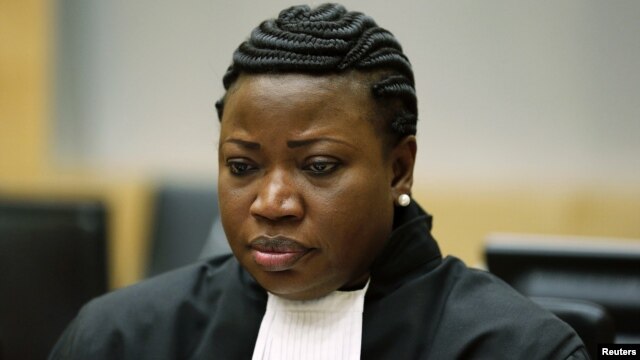 Chief Prosecutor Fatou Bensouda of the International Criminal Court (ICC) sits in the ICC courtroom in the Hague, July 10, 2012. 