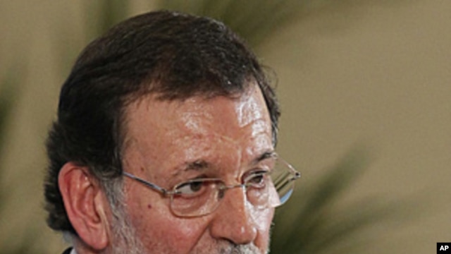 Spain's Prime Minister Mariano Rajoy during a press conference at the Moncloa Palace, in Madrid, March 17, 2012