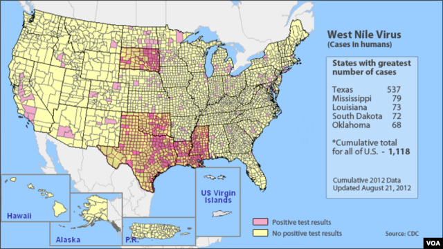 West Nile cases in U.S.
