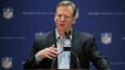 FILE - NFL Commissioner Roger Goodell talks during a press conference.