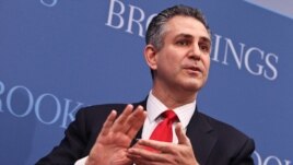 Under Secretary of Commerce for International Trade Francisco Sánchez speaking at the Brookings Institution in Washington, D.C. in March.