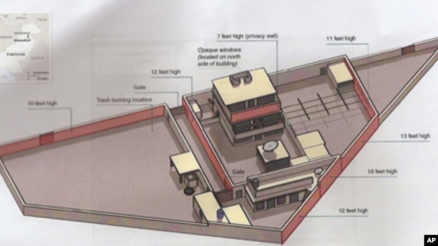 A diagram of the compound where Osama bin Laden was killed in a U.S. raid.