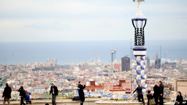 A view of the coast from Gaudi's Park Güell, Barcelona