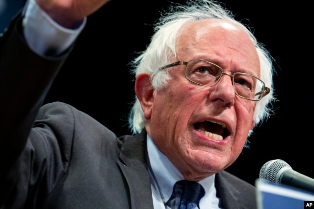 FILE - Sen. Bernie Sanders, I-Vt., addresses supporters in New York, June 23, 2016.