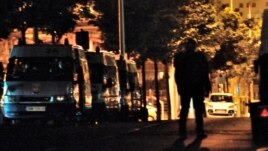 French anti-riot police vehicles are parked in the northern French city of Amiens two days after a district of the city was left devastated by riots, August 15, 2012.