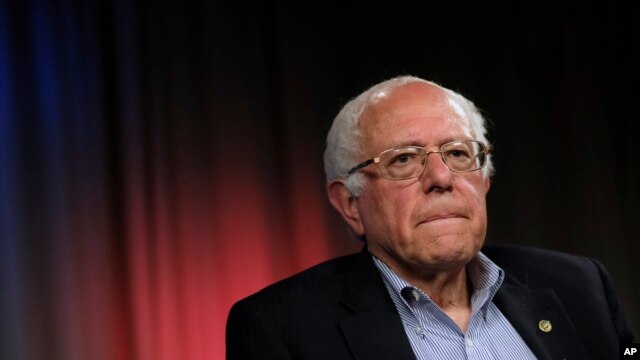 FILE - Democratic presidential candidate Sen. Bernie Sanders, I-Vt., listens to a question during an interview with The Associated Press, May 23, 2016, in Los Angeles.