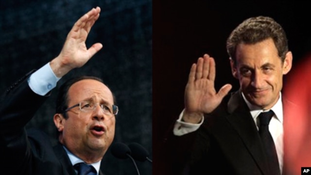Ứng cử viên của đảng Xã Hội Francois Hollande và đương kim Tổng thống Pháp Nicolas Sarkozy