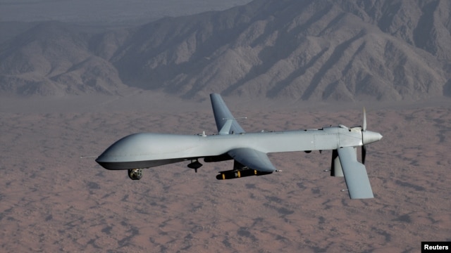 An undated handout image courtesy of the U.S. Air Force shows a unmanned MQ-1 Predator drone.