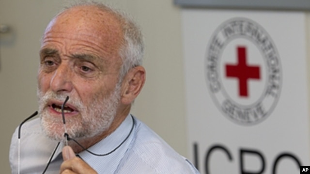 Swiss Jakob Kellenberger, President of the International Committee of the Red Cross, talks to the media about his visit to Syria, during a press conference at the ICRC headquarters in Geneva, Switzerland, September 6, 2011.