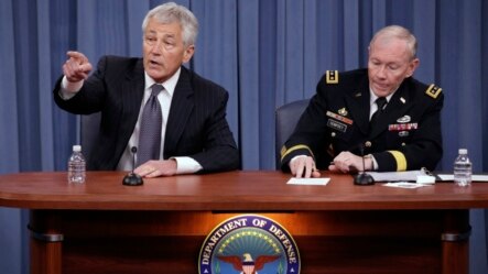 El jefe del Pentágono, Chuck Hagel (izq.) y el jefe del estado Mayor Conjunto, general Martin Dempsey.
