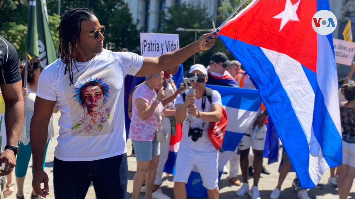 Así conmemoraron en Madrid las protestas del 11 J en Cuba