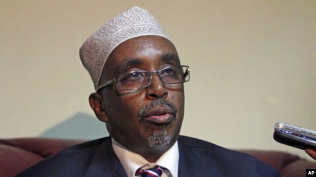 Somali parliament speaker Sharif Hassan Sheikh Aden addresses a news conference at Adam Ade airport in capital Mogadishu, March 24, 2011 (file photo)