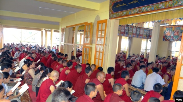 Tibetans gathered at Tsulagkhang Temple in Dharamsala to pray for late Tsewang Dorjee who died after his self-immolation