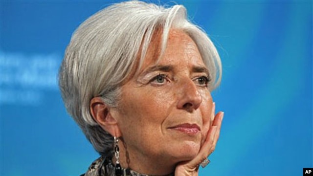 IMF Managing Director Christine Lagarde listens to a question during a G-20 news conference at the IMF and World Bank Group Spring Meetings in Washington, April 20, 2012.