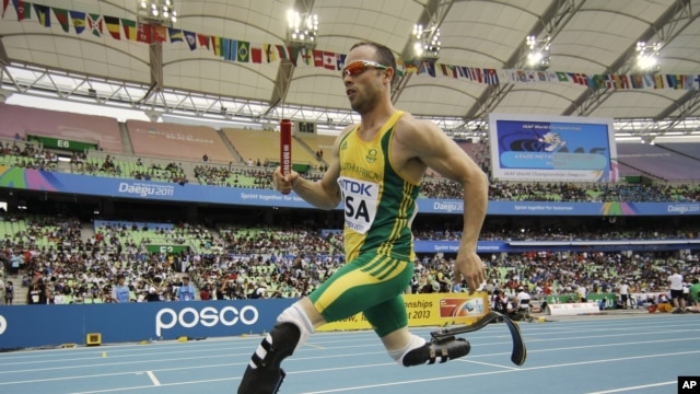 Oscar Pistorius akiwa kwenye michuano ya Olympic mjini London