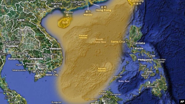 China claims the highlighted portion of the South China Sea. Many other governments also claim all or part of the South China Sea.